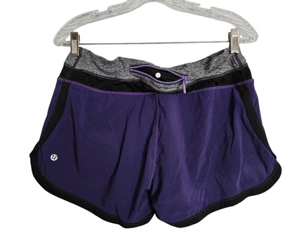 Lululemon Groovy Run Short 4.5" Inseam Power Purple Black Heathered Black Sz 8 Brand New RARE