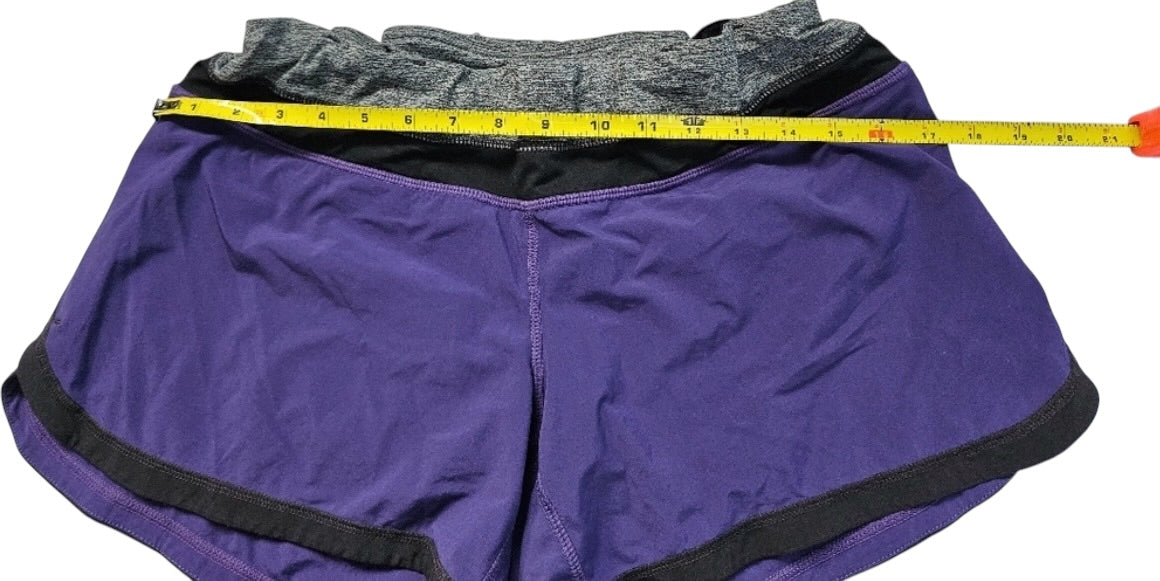 Lululemon Groovy Run Short 4.5" Inseam Power Purple Black Heathered Black Sz 8 Brand New RARE