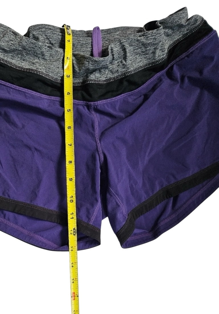 Lululemon Groovy Run Short 4.5" Inseam Power Purple Black Heathered Black Sz 8 Brand New RARE