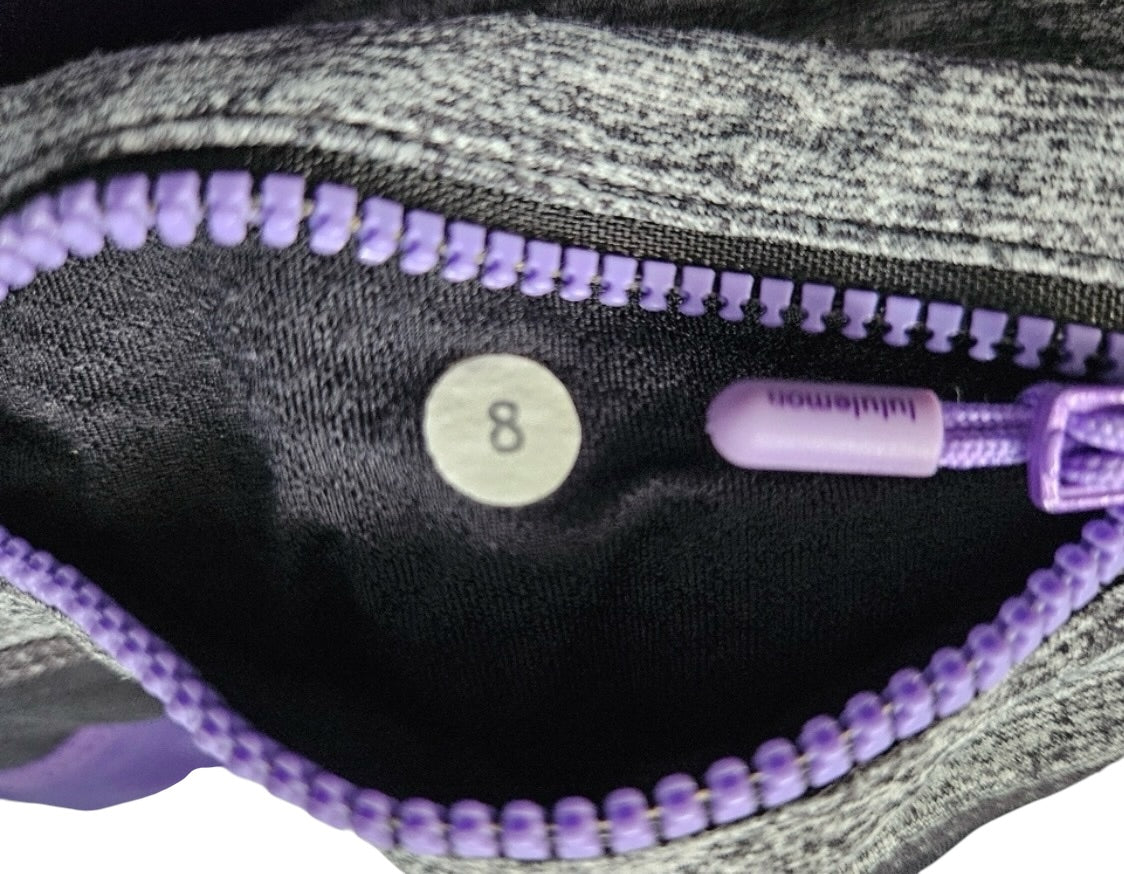 Lululemon Groovy Run Short 4.5" Inseam Power Purple Black Heathered Black Sz 8 Brand New RARE