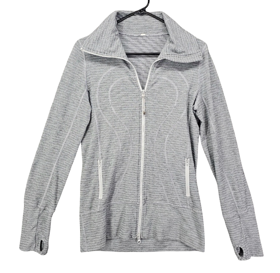 Lululemon In Stride Jacket Full Zip Mock Neck Pockets No Hood Sz 8