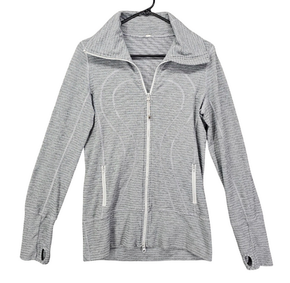 Lululemon In Stride Jacket Full Zip Mock Neck Pockets No Hood Sz 8