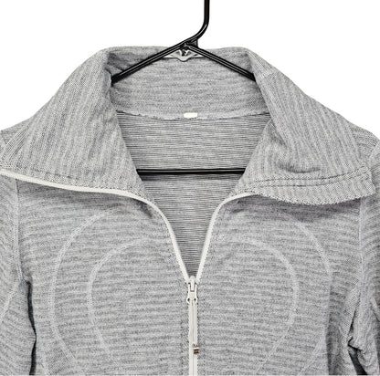 Lululemon In Stride Jacket Full Zip Mock Neck Pockets No Hood Sz 8