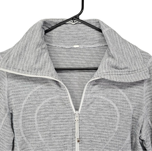 Lululemon In Stride Jacket Full Zip Mock Neck Pockets No Hood Sz 8