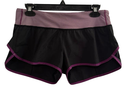 Lululemon Speed Short 2.5" Inseam Black/Wee Space Stripe Dramatic Magenta Sz 10 RARE