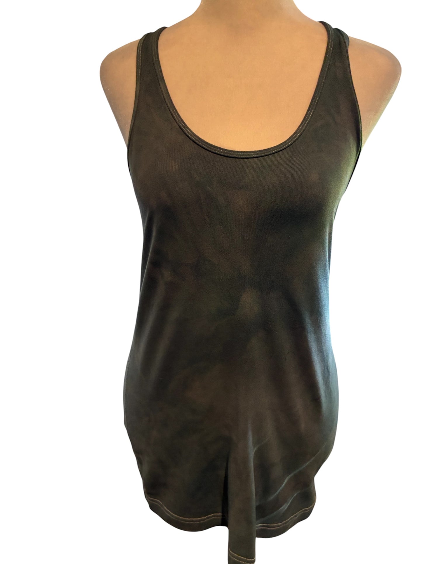 Lululemon Cool Racerback Water Color Fatigue Green Sz 10