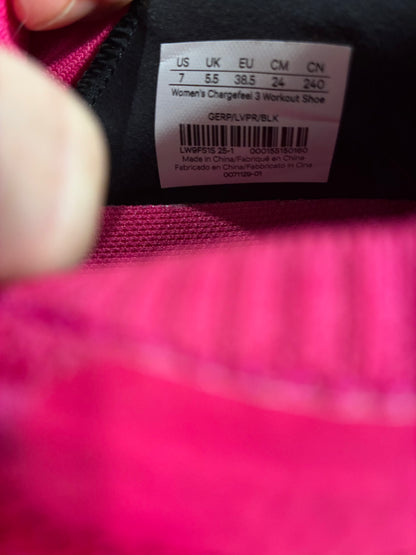 Lululemon Women's Chargefeel 3 Workout Shoe Geranium Pink/Light Vapor/Black Sz 7.0 Brand New