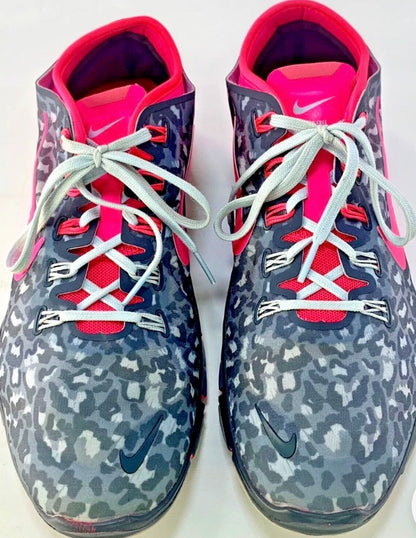 Nike Women's Free TR Connect 2 Running Shoe Grey Leopard Print & Pink 638680-003 Sz 7