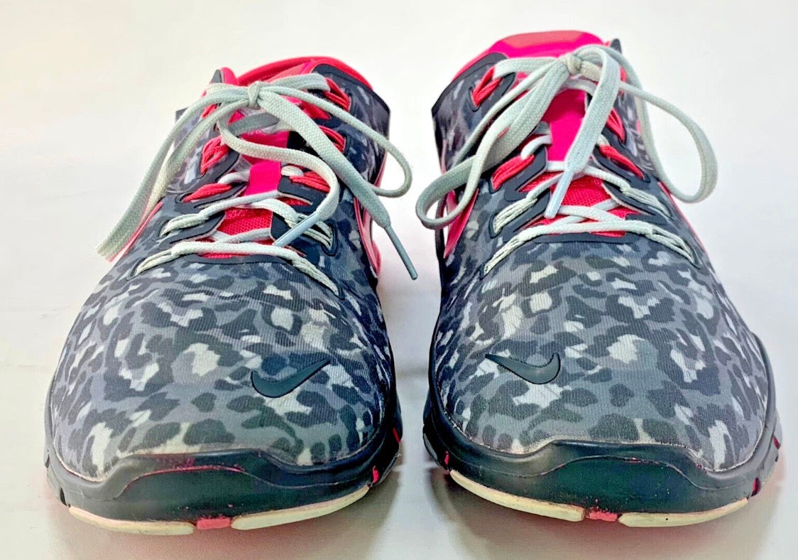 Nike Women's Free TR Connect 2 Running Shoe Grey Leopard Print & Pink 638680-003 Sz 7