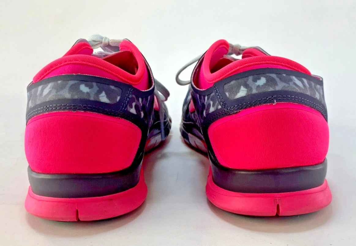 Nike Women's Free TR Connect 2 Running Shoe Grey Leopard Print & Pink 638680-003 Sz 7