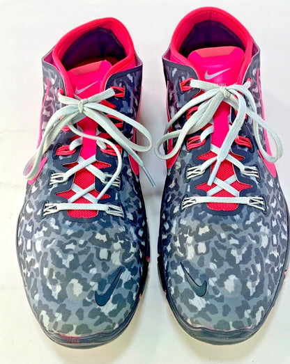 Nike Women's Free TR Connect 2 Running Shoe Grey Leopard Print & Pink 638680-003 Sz 7
