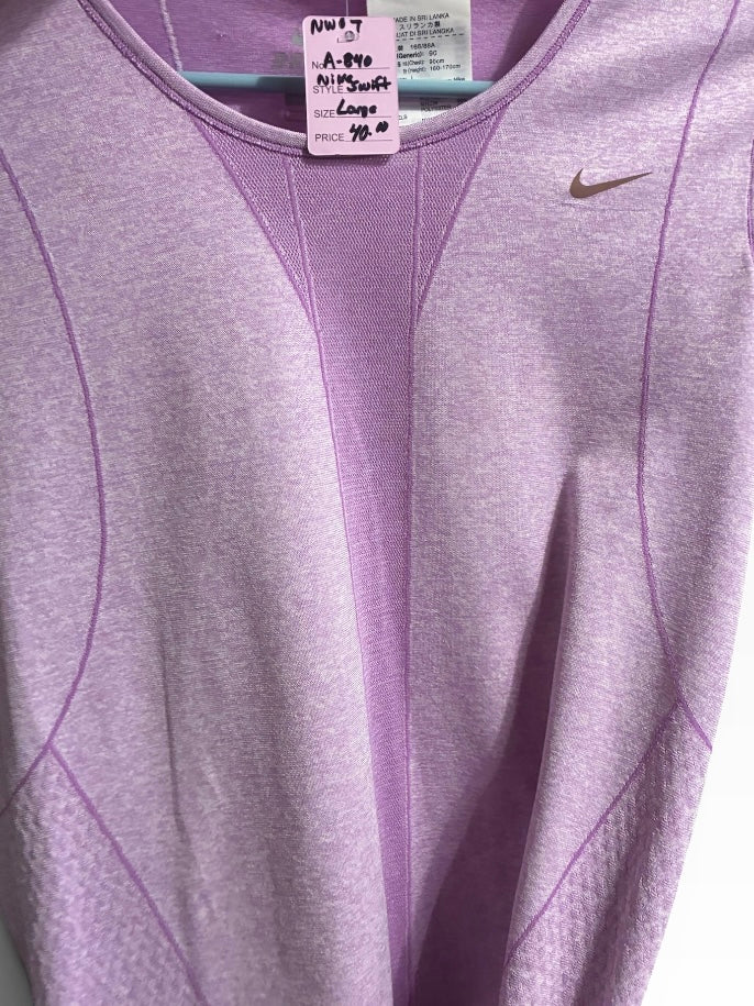 Nike Swift Dr-FIT ADV Short Sleeve Running Top LIGHT MAGENTA/REFLECTIVE SILVER Size L Brand New
