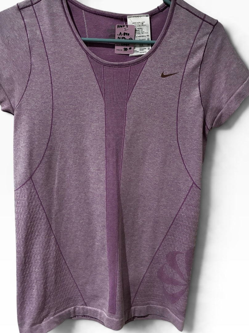 Nike Swift Dr-FIT ADV Short Sleeve Running Top LIGHT MAGENTA/REFLECTIVE SILVER Size L Brand New