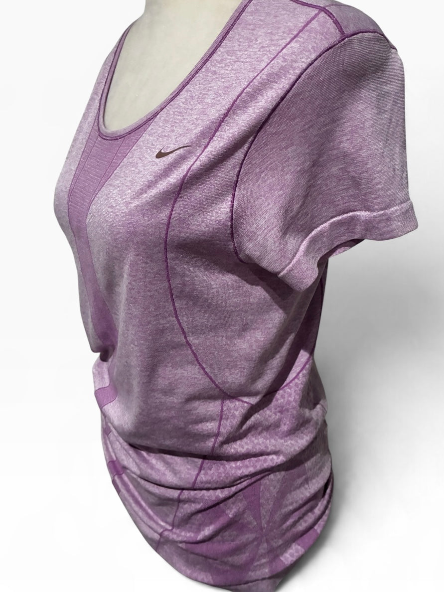 Nike Swift Dr-FIT ADV Short Sleeve Running Top LIGHT MAGENTA/REFLECTIVE SILVER Size L Brand New