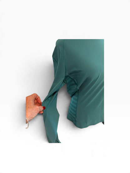 Lululemon Women’s Long Sleeve Running Shirt with Mesh Side Panels Thumbholes Green Jasper Size 10 Brand New