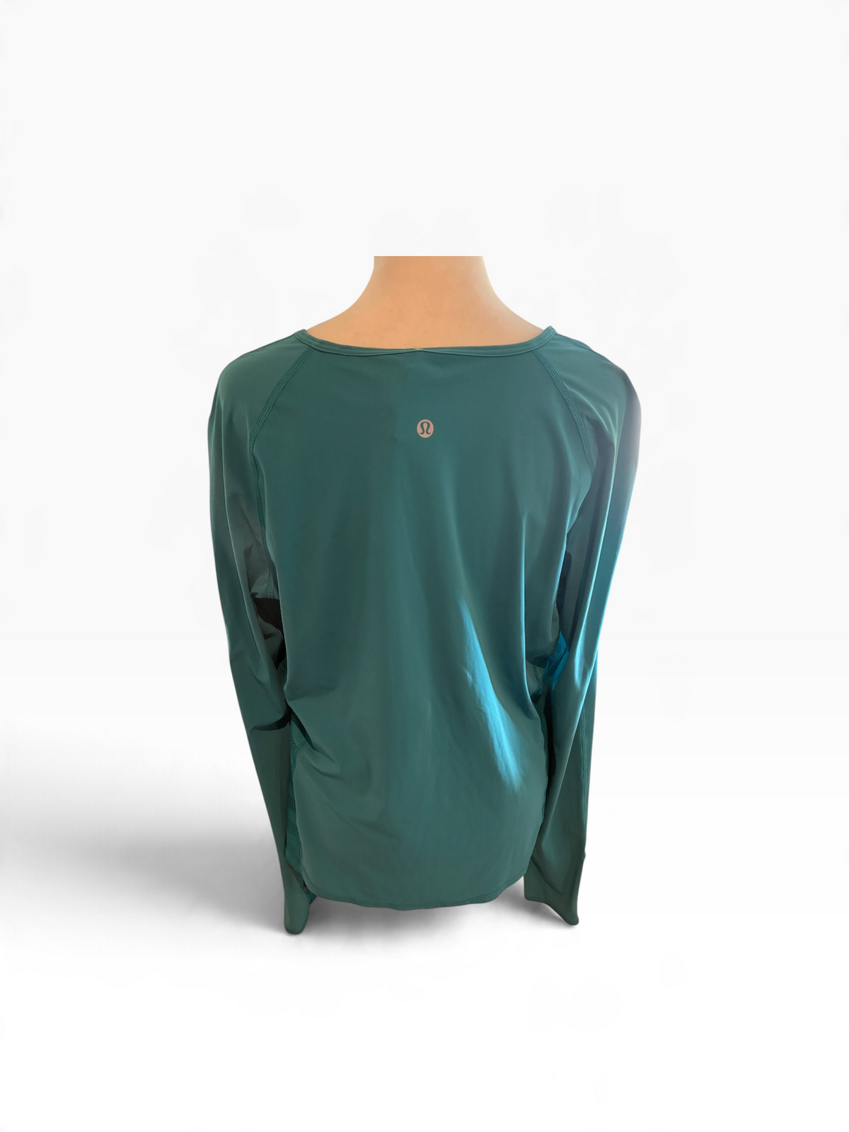 Lululemon Women’s Long Sleeve Running Shirt with Mesh Side Panels Thumbholes Green Jasper Size 10 Brand New