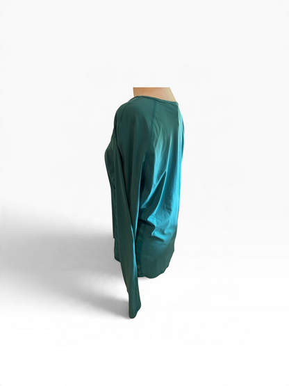 Lululemon Women’s Long Sleeve Running Shirt with Mesh Side Panels Thumbholes Green Jasper Size 10 Brand New