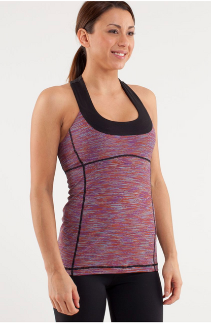 Lululemon Scoop Neck Tank We Are From Space Black March/Multi Sz 10