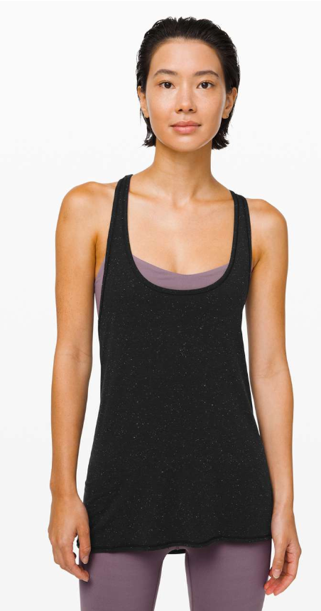 Lululemon Tied in Energy 2-in-1 Tank Black/Frosted Mulberry Sz 8