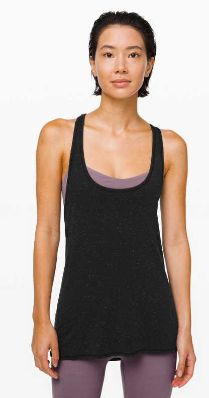 Lululemon Tied in Energy 2-in-1 Tank Black/Frosted Mulberry Sz 8