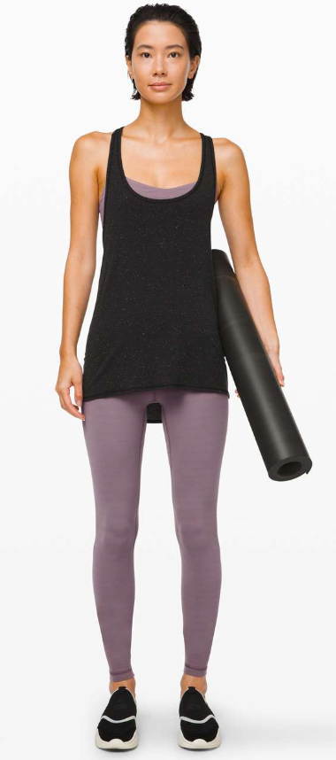 Lululemon Tied in Energy 2-in-1 Tank Black/Frosted Mulberry Sz 8