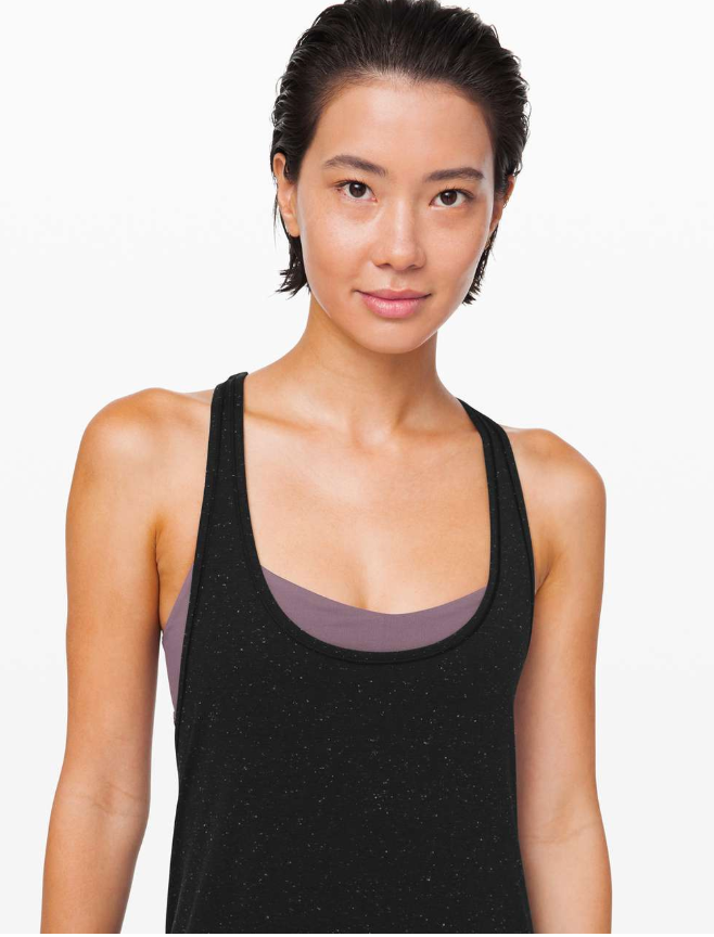 Lululemon Tied in Energy 2-in-1 Tank Black/Frosted Mulberry Sz 8