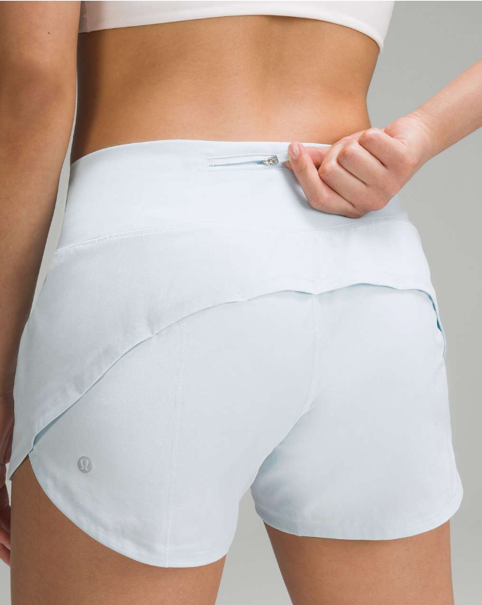 Lululemon Speed Up Mid-Rise Lined Short 4" Inseam Powder Blue Sz 8