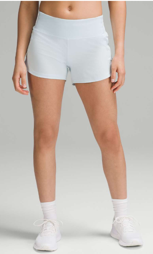 Lululemon Speed Up Mid-Rise Lined Short 4" Inseam Powder Blue Sz 8