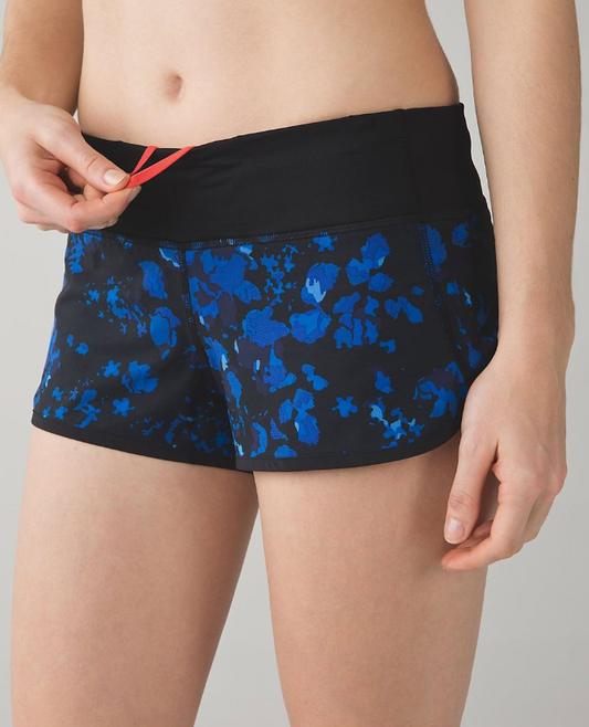 Lululemon Speed Short Dandy Digie Porcelaine Black/Black Sz 8