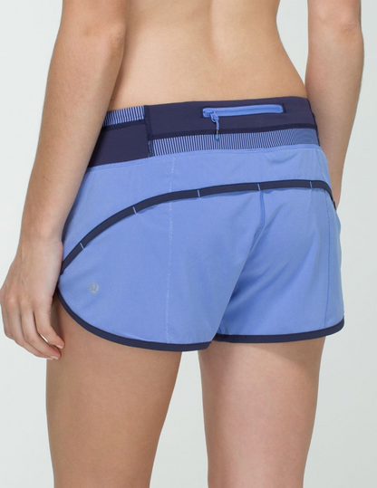 Lululemon Speed Short Run Lullaby/Quilt Spring 14-22/Cadet Blue Sz 8
