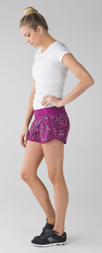 Lululemon Run Times Short 4" Inseam Paradise Camo Multi/Paradise Geo Regal Plum Multi Sz 8