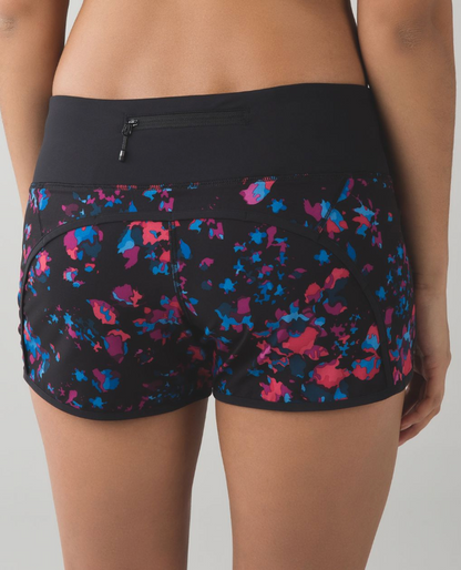 Lululemon Run Times Short 4" Inseam Dandy Digie Multi/Black Sz 8