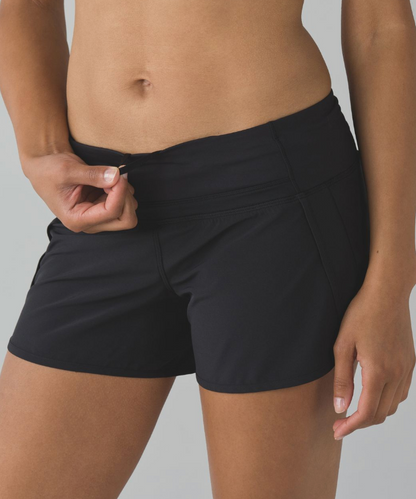 Lululemon Run Times Short *4-way Stretch 4" Inseam Black Sz 8