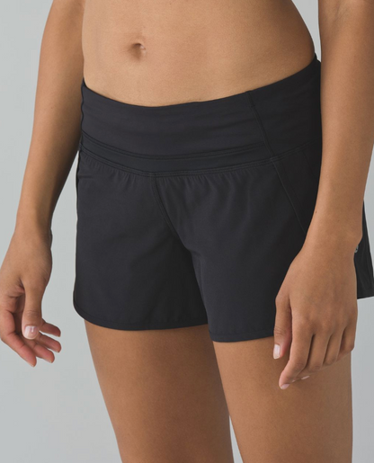 Lululemon Run Times Short *4-way Stretch 4" Inseam Black Sz 8