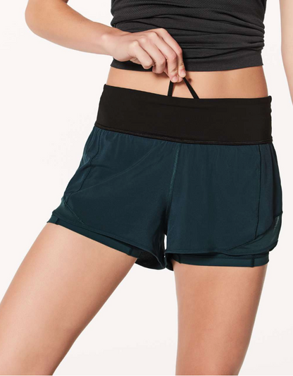 Lululemon Hotty Hot Short Naked 4" Inseam Submarine/Black Sz 10