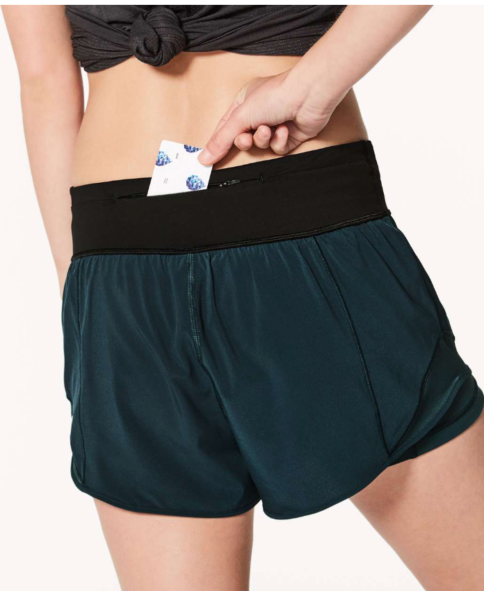 Lululemon Hotty Hot Short Naked 4" Inseam Submarine/Black Sz 10