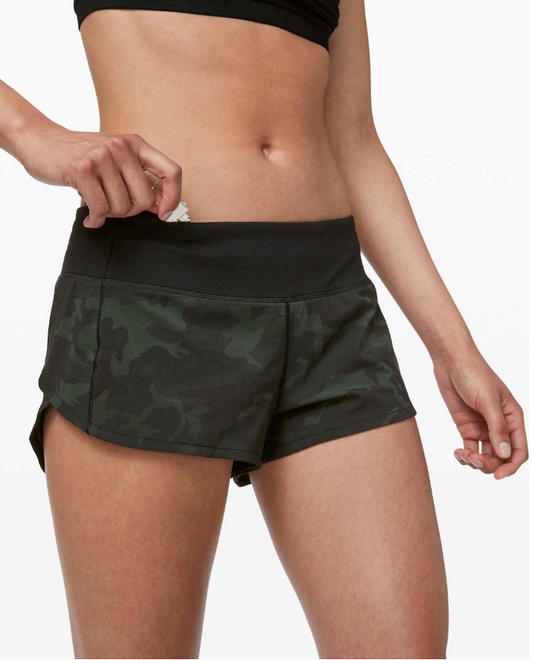 Lululemon Speed Up Short *2.5" Inseam Incognito Camo Multi Gator Green/Black Sz 8