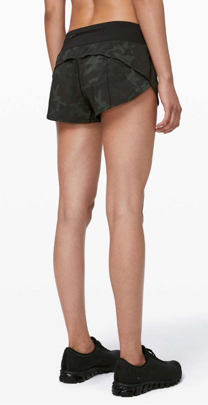 Lululemon Speed Up Short *2.5" Inseam Incognito Camo Multi Gator Green/Black Sz 8