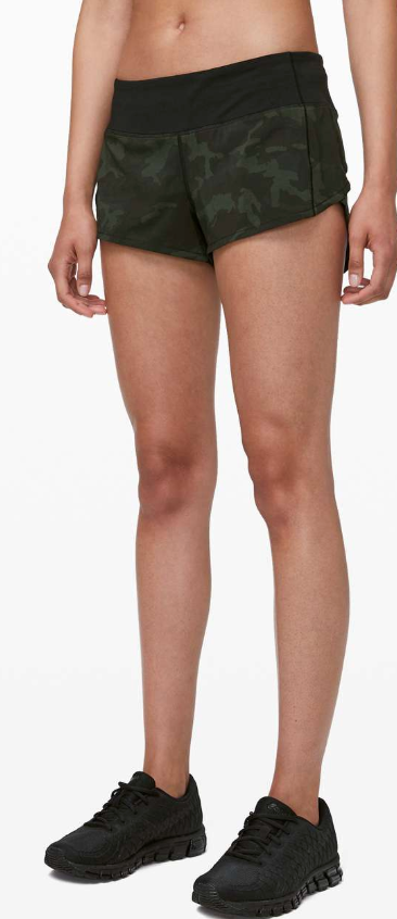 Lululemon Speed Up Short *2.5" Inseam Incognito Camo Multi Gator Green/Black Sz 8