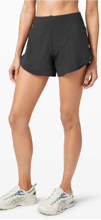 Lululemon Run Off Route High Rise Short 4" Inseam Black Sz 8