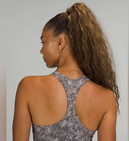 Lululemon Cool Racerback Tank Top Shorter Length Hideaway Camo Lunar Rock Multi Sz 10