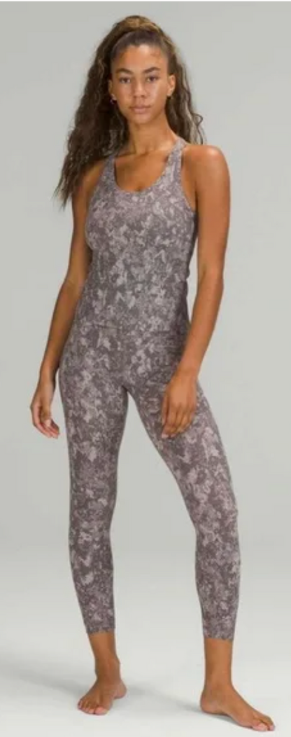 Lululemon Cool Racerback Tank Top Shorter Length Hideaway Camo Lunar Rock Multi Sz 10