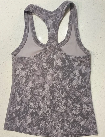 Lululemon Cool Racerback Tank Top Shorter Length Hideaway Camo Lunar Rock Multi Sz 10