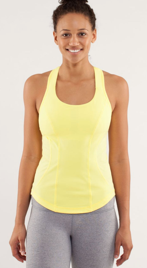 Lululemon Cardio Kick Tank Mellow Lemon Sz 12