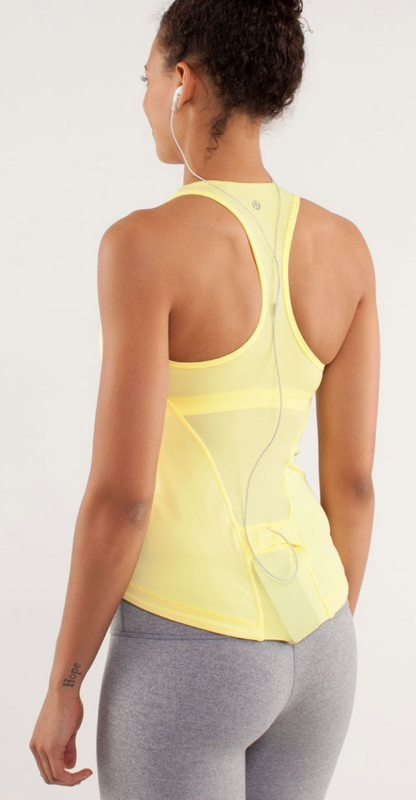 Lululemon Cardio Kick Tank Mellow Lemon Sz 12