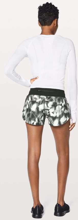 Lululemon Speed Up Short 4" Inseam Mini Blush Blossom Alpine White Black/Black Sz 8