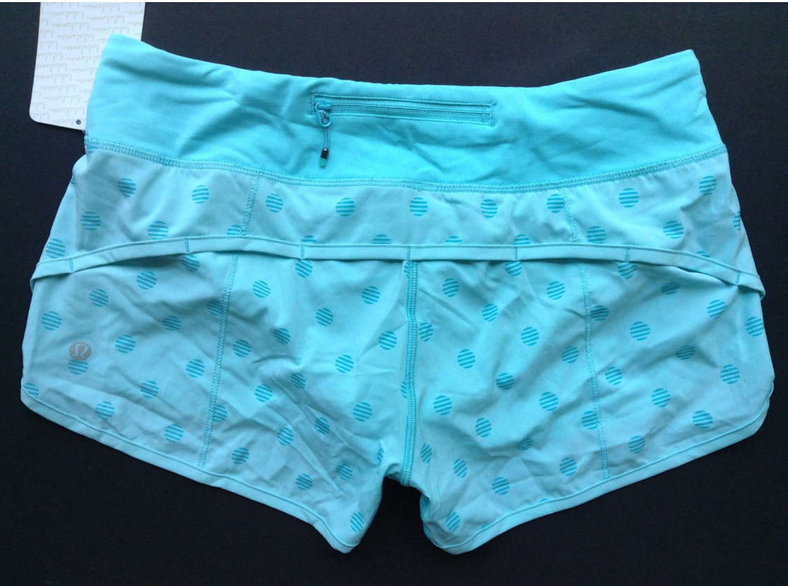Lululemon Speed Run Short 2.5" Inseam Stripe Dot Printed Angel Blue/Angel Blue Sz 8