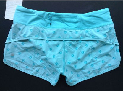 Lululemon Speed Run Short 2.5" Inseam Stripe Dot Printed Angel Blue/Angel Blue Sz 8