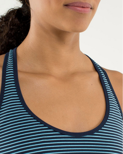 Lululemon Cool Racerback Hyper Stripe Blue Moon/Inkwell Sz 10