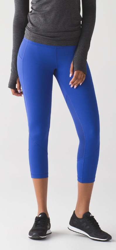 Lululemon Pace Rival 22" Crop Sapphire Blue Sz 6
